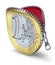 Euro coin with zipper