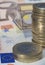 Euro coins and banknote