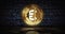 Euro cryptocurrency golden coin loop on digital screen