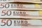 Euro currency of 50 euros. Concept of finance, business, European Union.