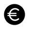 euro currency coin black icon isolated on white background, euro money symbol, simple flat money image, financial