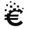 Euro currency crash icon, eurozone inflation sign