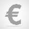 Euro currency icon in Pixel art design. Vector illustration