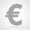 Euro currency icon in Pixel art design. Vector illustration