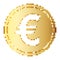 Euro currency icon in Pixel art design. Vector illustration