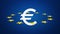 Euro currency symbol with stars