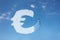 Euro currency symbol up growth sky cloud concept