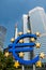 Euro currency symbol â‚¬ - statue in Frankfurt am Main Germany