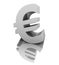 Euro currency white gray with metallic reflecting