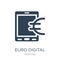 euro digital commerce icon in trendy design style. euro digital commerce icon isolated on white background. euro digital commerce