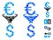 Euro Dollar Conversion Filter Mosaic Icon of Circle Dots