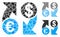 Euro Dollar exchange arrows Mosaic Icon of Tuberous Items