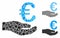 Euro donation Mosaic Icon of Unequal Elements