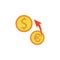 euro exchange dollar colored icon. Element of bankings for mobile concept and web apps. Detailed euro exchange dollar colored icon
