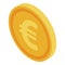 Euro fake coin icon, isometric style