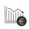 Euro falling glyph icon