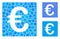 Euro Financial Mosaic Icon of Circle Dots