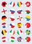 Euro football competition team flags.