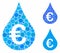 Euro fuel drop Mosaic Icon of Circles