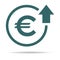 Euro high symbol, cost increase icon. Growth profit bussiness sign vector illustration