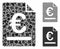 Euro invoice Mosaic Icon of Abrupt Pieces