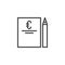 Euro Invoice and pen outline icon