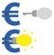 Euro with keyhole and light bulb key unlocking