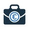 Euro luggage bag icon. Simple vector graphics