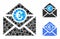 Euro mail Mosaic Icon of Round Dots