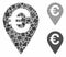 Euro map marker Composition Icon of Unequal Parts
