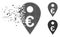 Euro Map Marker Fragmented Pixel Halftone Icon