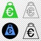 Euro Mass Vector EPS Icon with Contour Version