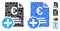 Euro Medical Invoice Composition Icon of Spheric Items