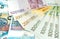 Euro Money Banknotes, pile of paper euro banknotes