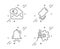 Euro money, Clock bell and Smartphone broken icons set. Cogwheel dividers sign. Vector