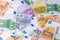 Euro money. Euro cash background. Euro Money Banknotes.