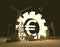 Euro money symbol and industrial icons