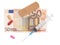 Euro note and medical items - treatment, cure for EU currency.