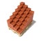 Euro pallet and cascade arranged ceramic bricks