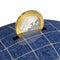 Euro in Piggy Bank with Solar Power