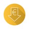 Euro rate falling flat linear long shadow icon