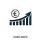 Euro Rate Increase Graphic icon. Mobile apps, printing and more usage. Simple element sing. Monochrome Euro Rate