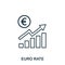 Euro Rate Increase Graphic icon. Mobile apps, printing and more usage. Simple element sing. Monochrome Euro Rate