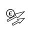 Euro rate increase icon. arrow up - illustration