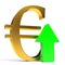 Euro rising arrow.