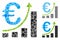 Euro sales growth Composition Icon of Unequal Elements