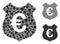 Euro security Composition Icon of Raggy Pieces