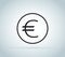 Euro sign, coin isolated on white background. Money, currency icon. Cash symbol. Business, economy concept.