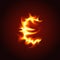 Euro sign of fire