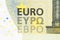 Euro sign of five banknote.